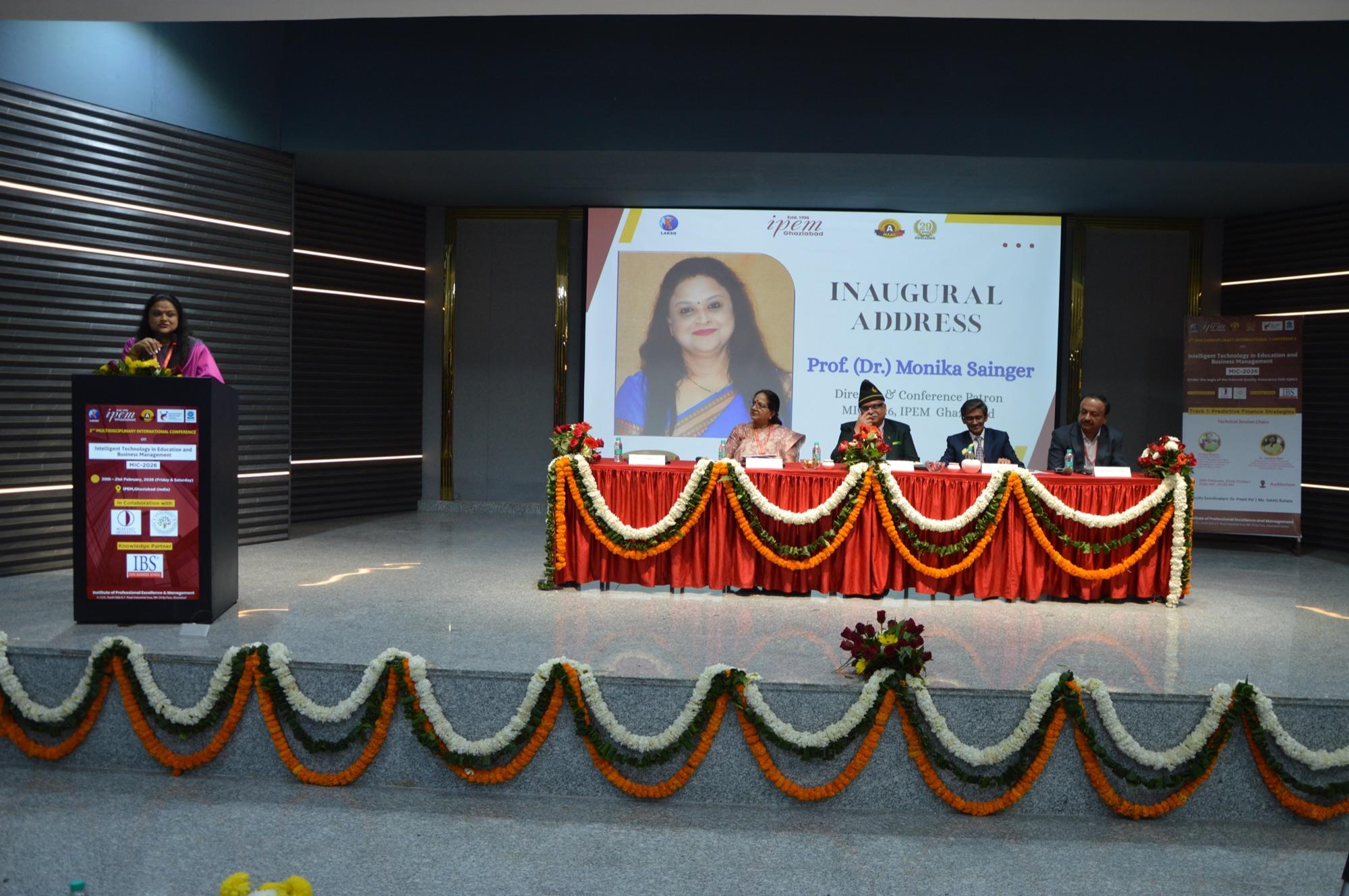 Inaugural address by Prof. (Dr.) Monika Sainger, Director, IPEM.