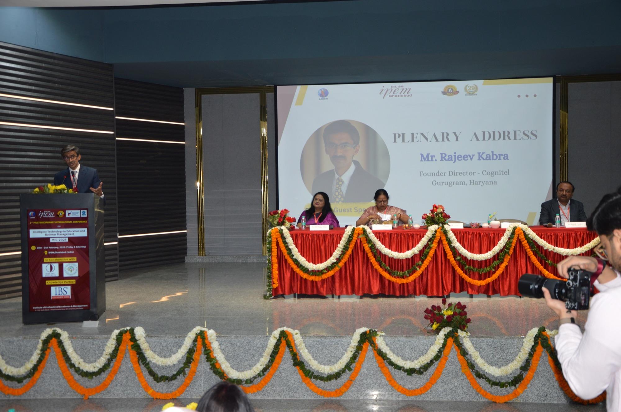 Plenary address by Mr. Rajeev Kabra, Founder Director, Cognizel.