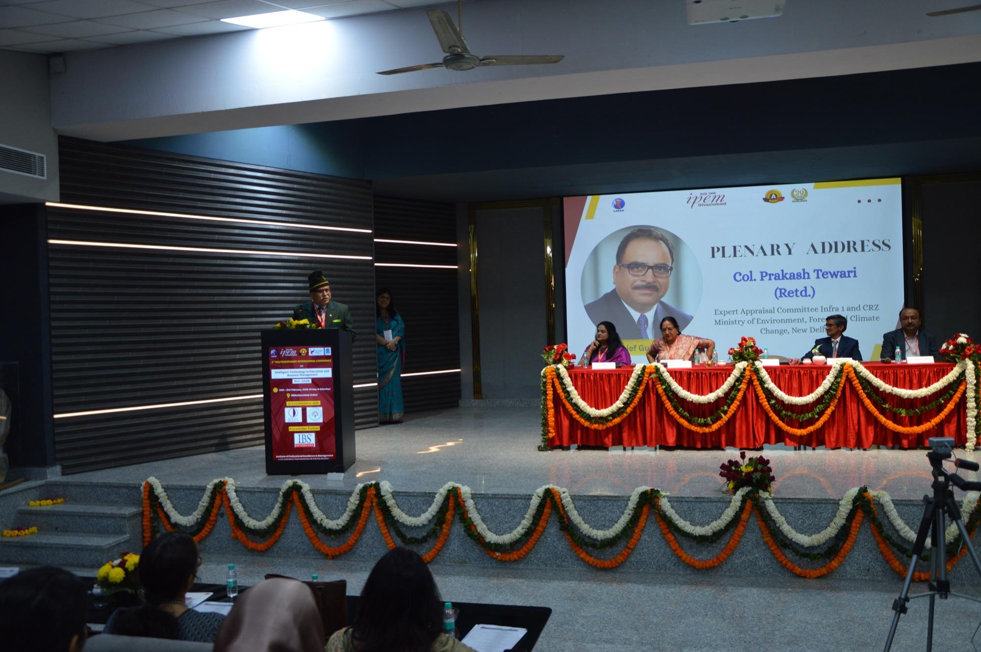 Plenary address by Col. Prakash Tewari (Retd.).