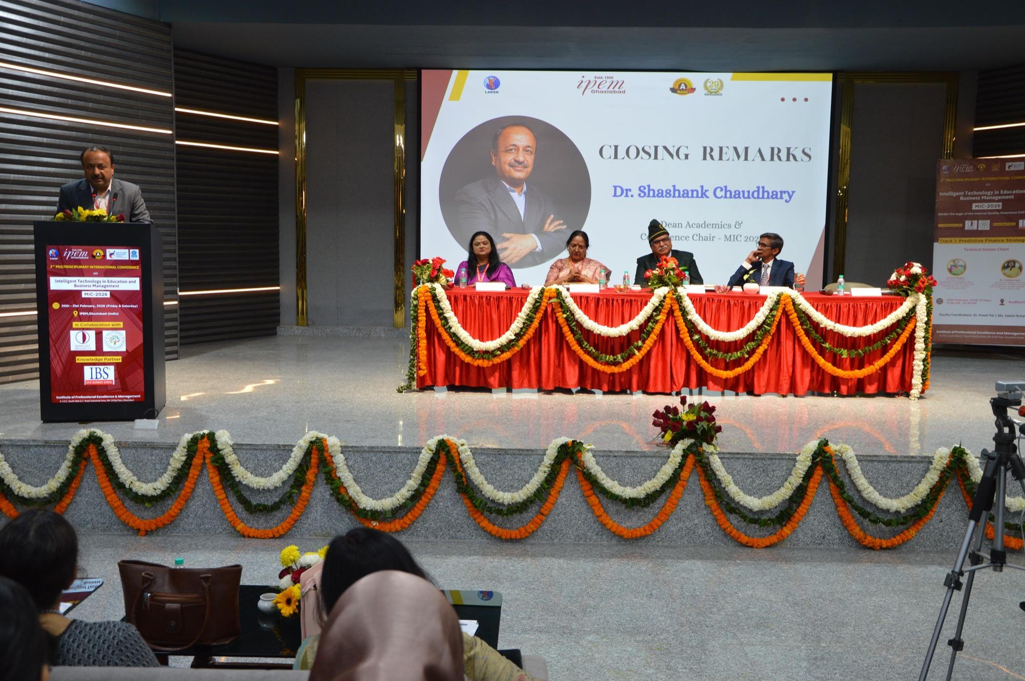 Closing remarks by Dr. Shashank Chaudhary.