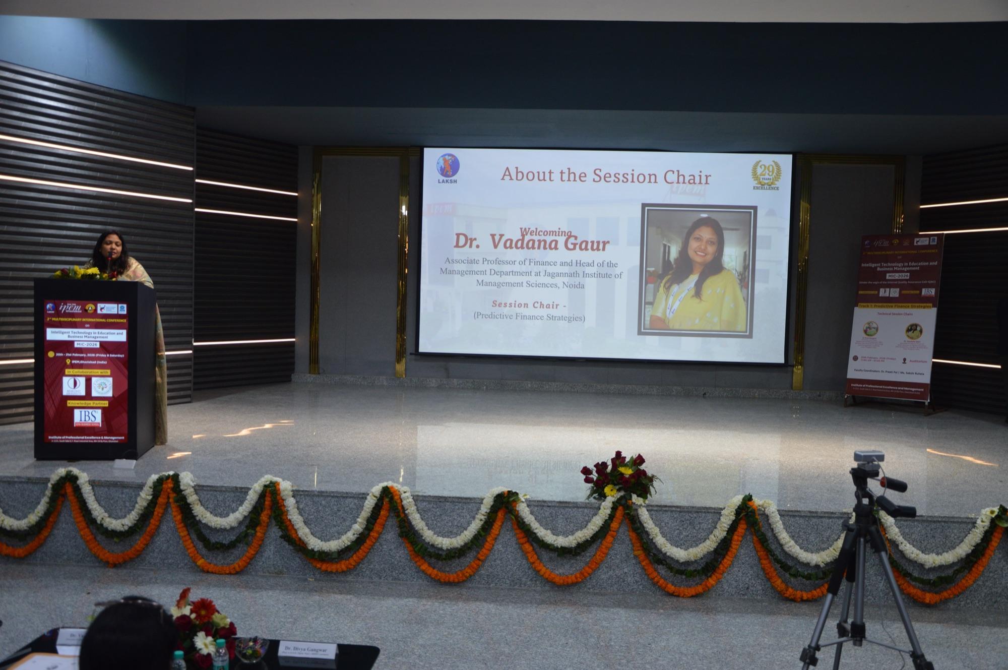 Introduction of session chair Dr. Vandana Gaur.