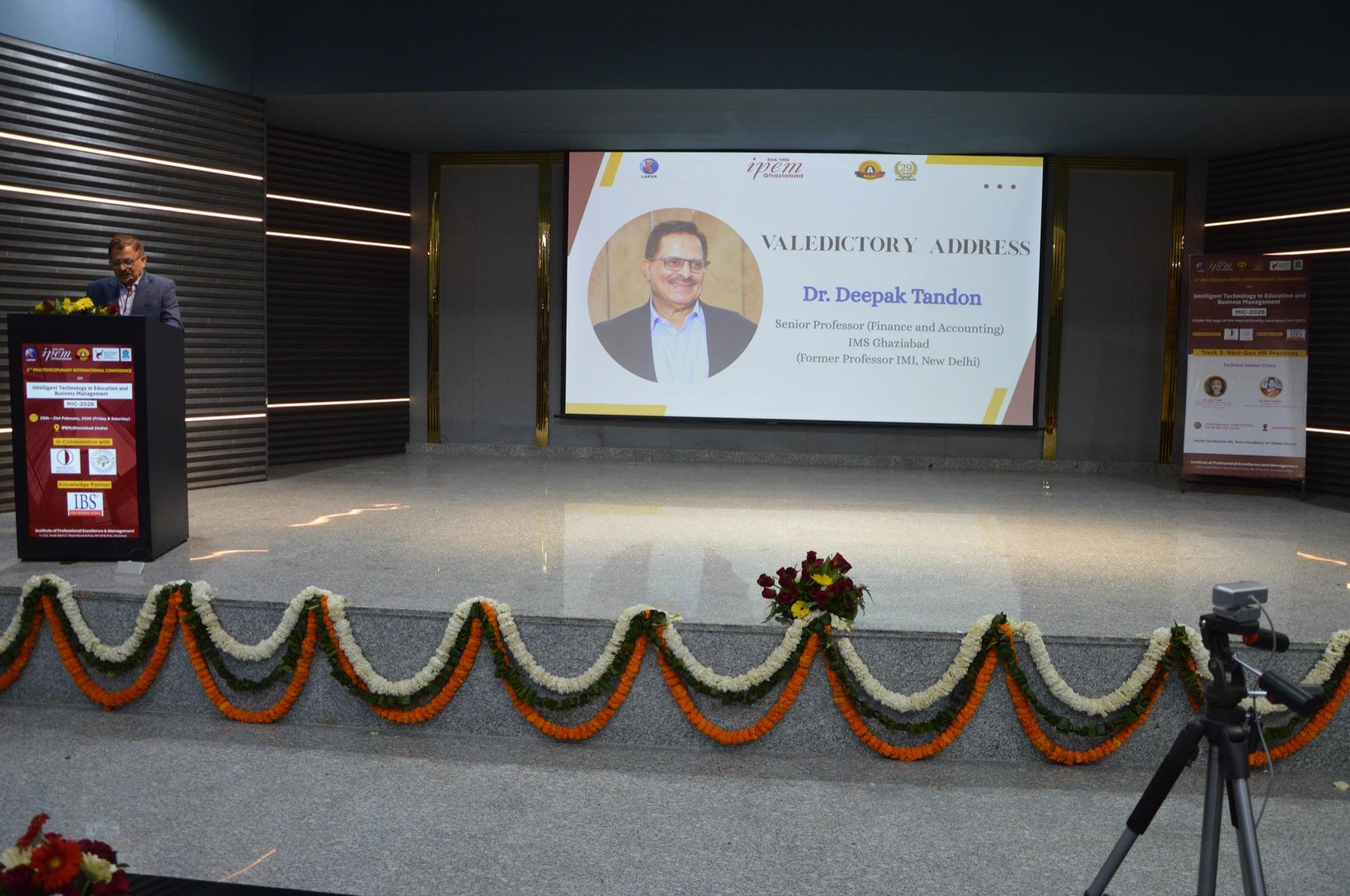 Valedictory address by Dr. Deepak Tandon, IMI Ghaziabad.